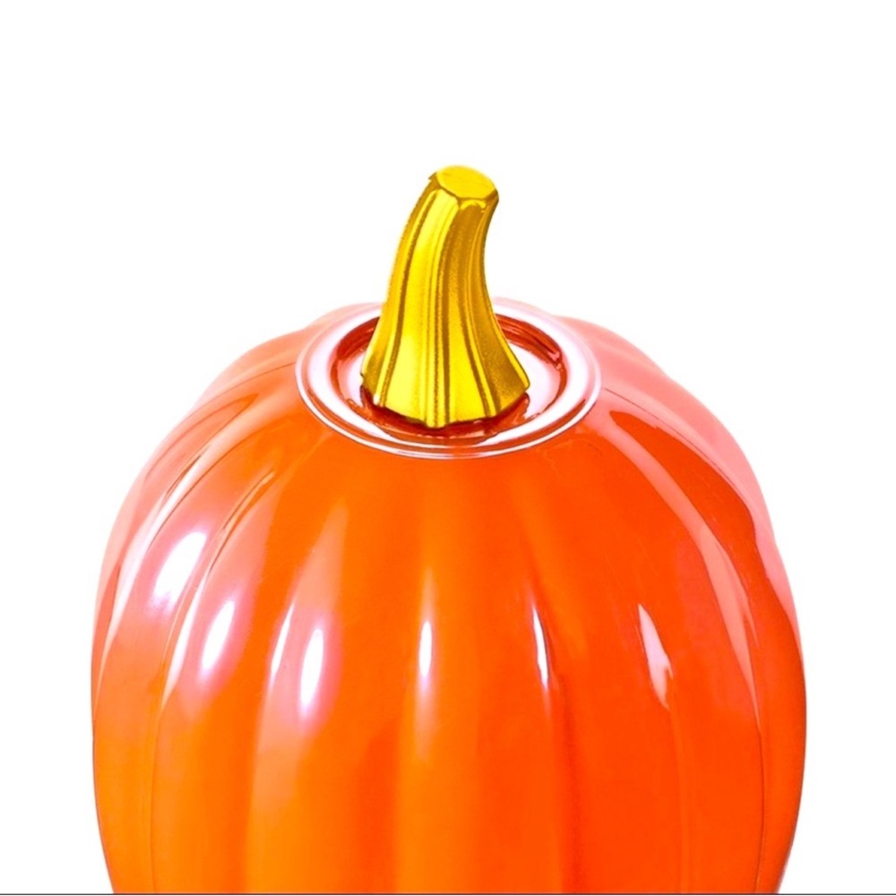 3 for $15 SALE Target Bullseye Orange Iridescent Glass Pumpkin, w/ Gold Stem - Picture 6 of 6
